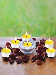 50-Pack Unscented Tea Light Candles | 4-Hour Burn Time, White, Smokeless & Dripless, Small Candles | Long-Lasting For Home, Weddings, Events, Emergencies | Bulk Pack Small Candles - Multi-colored Candles - View 8