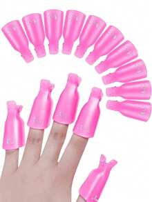 30/20/15/10pcs Nail Removal Clips, Acrylic Nail Clip Caps, Gel Nail Polish Removal Clips, Plastic Acrylic Nail Removal Cleaning Cover Clips, Nail Removal Cleaning Tools - Multicolor - View 6