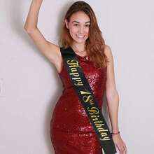 2件組女性生日披帶與皇冠，Happy 16th 18th 21th 30th 40th 50th 60th 70th 80th 生日緞帶，精美女性生日禮物，金色生日派對裝飾用品 - 金色 - 查看 10