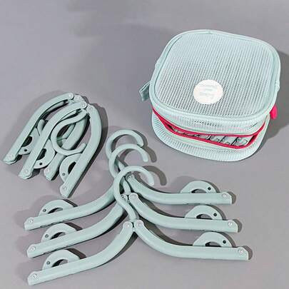 Foldable Travel Clothes Hangers Portable Laundry Rack With Storage Bag For Business Trip Dorm Household