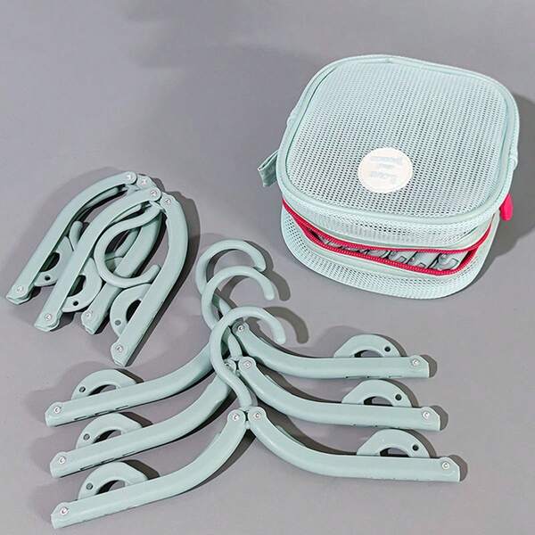 Perchas de viaje plegables, tendedero portátil con bolsa de almacenamiento para viajes de negocios, dormitorio y hogar