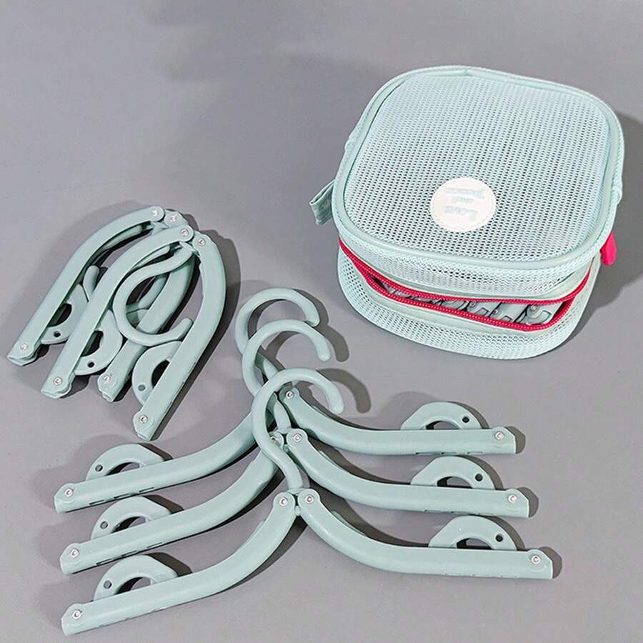 Foldable Travel Clothes Hangers Portable Laundry Rack With Storage Bag For Business Trip Dorm Household - Multicolor - View 1