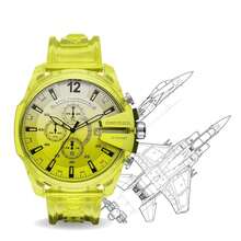 Diesel DZ4532 Bright Yellow Oversized Jelly Watch Multi Chrono Date 5ATM Waterproof Unisex Summer Accessory - one-size - View 1