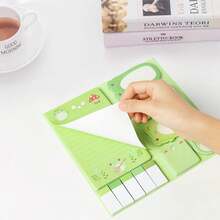 1/2setFrog/Panda Foldable Sticky Notes Set, Mixed‑Shape Memo Pads With Index Tabs, Kawaii Cartoon Self‑Adhesive Notes, For Journal, Office, School & Home Use, Practical Stationery Gift For Back‑To‑School, Christmas And Birthdays - one-size - View 3