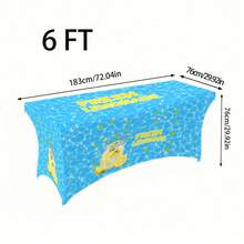 Cloth For 4FT/6FT Rectangular Fitted Events, Wrinkle-Resistant Lemon Stretch Tablecloth, Washable 100% Polyester Tablecloth - Multicolor - View 18