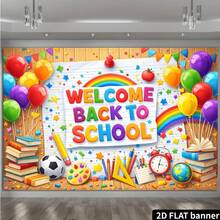 2D Flat Welcome Back To School Themed Banner Background, Suitable For Various Indoor And Outdoor School-Related Activities, Can Be Used As A Multi-Functional Photo Backdrop, Applicable For Campus Events And School Parties - Multicolor - View 5