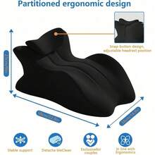 Sweet Spot Pillow, 27° Angle Perfect Position Couples Pillow, Perfect Instant  Pillows, Wedge Memory Foam Butt Cushion, Provides Waist And Neck Support (Black) - B Black - View 7