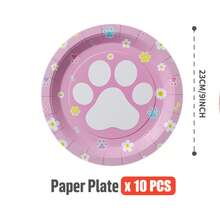 50/25/10pcs Pet Paw Print Disposable Paper Plates, Party Supplies, Suitable For 50 Guests, Disposable Paper Plates Party Tableware For Birthday, Wedding, Party, Family Picnic - View 14