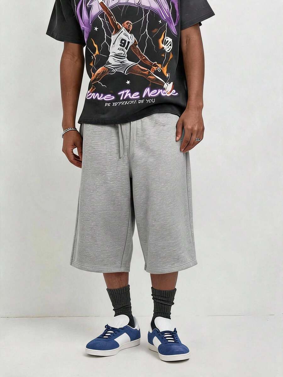 Men's Casual Mid-Length Shorts, Street Style For Summer