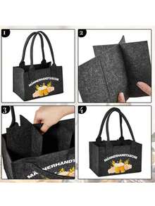 1pc Oktoberfest Beverage Tote Bag With Compartments, Party Gift And Drink Storage Bag, Suitable For Oktoberfest, Birthday Party, Wedding, Back To School, Theme Party, Anniversary And Vintage Theme Party - Multicolor - View 8