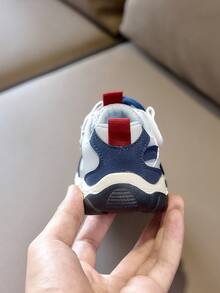 1 Pair Colorblock Toddler Shoes, Unisex Kids Hook & Loop Non-Slip Casual Sports Sneakers - Blue - View 9