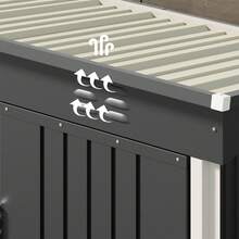Outdoor Tool Shed, Storage Hut, Patio/Garden Tool Storage Cabinet, Household/Outdoor Waterproof And Rustproof Farm Implement And Miscellaneous Item Storage Cabinet. - Grey - View 10