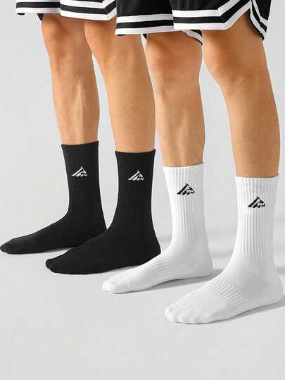6 pares de calcetines minimalistas de unicolor para hombres, negro y blanco, aptos para uso diario, correr y deportes