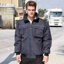 Result Mens Workguard Sabre Waterproof Windproof Pilot Zip-Up Jacket - Navy Blue - View 3