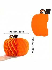 5pcs/1pc Autumn Acorn Honeycomb Paper Decorations, Autumn Thanksgiving And Halloween Decor, Suitable For Party Ceiling Decoration, Thanksgiving Props, Indoor Holiday Background Wall And Brown Orange Paper Lantern Decoration - Multicolor - View 7