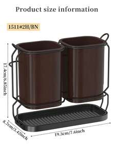 1pc Minimalist Countertop Kitchen Utensil Drain Rack, Multi-Compartment Drainage Kitchen Storage Rack, Suitable For Chopsticks, Knives, Forks, Spoons, Space-Saving Home Desktop Organizer, Keeps Utensils Dry And Organized On Kitchen Countertop - Multicolor - View 10