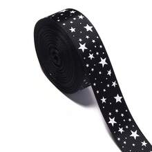 1 Roll 2.5cm Polyester Pentagram Ribbed Webbing, Handmade DIY Hair Accessories Gift Packaging, Star Print Ribbon, Clothing Accessories Decoration, Home Christmas, Halloween, Wedding, Birthday Party Decor - Five-pointed Star Ribbon - View 13