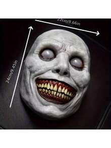 1pc Halloween Horror Mask - Smiling Little Devil White Demon Face, Durable Plastic, Perfect For Cosplay And Costume Accessories, Fun Accessory | Unique Design | Textured Finish - Multicolor - View 5