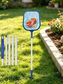 Pool Skimmer Net Set, Adjustable 5-Section 48-Inch Aluminum Alloy Pole, Pond Cleaning Net, Fine Mesh Leaf Net Suitable For Garden Ponds And Hot Tubs, Blue, Suitable For Pool Maintenance And Cleaning, Pool Maintenance Essential | Professional Pool Equipment | Durable Pool Net - Multicolor - View 6