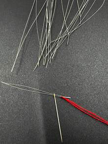 Set 5 Jarum Jahit, Jarum Bordir Tangan Bermata Tajam, 5.8/7.5/12.5/15cm, Baja Tahan Karat, Alat Merangkai Manik-manik dengan Jarum Terbuka, Set Alat Merangkai Benang Jahit dan Rajut Tangan DIY - Alat pemasang benang ujung terbuka - View 4