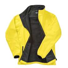 Result Womens/Ladies Core Printable Full Front Zip Softshell Jacket - Yellow / Black - View 2
