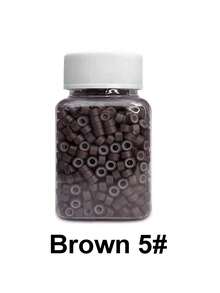 100 piezas Kit de herramientas para extensiones de cabello, anillos micro de color negro, marrón oscuro, marrón claro, dorado, 1 pieza alicates para micro perlas, 1 pieza aguja enhebrador - Multicolor - Ver 17