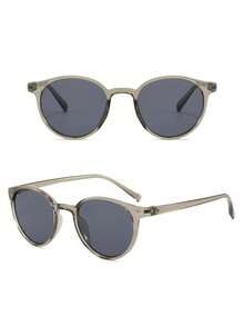 1 par de gafas de sol de marco redondo pequeño para mujer y hombre, accesorio de moda atemporal, adecuado para vacaciones, compras, festivales de música, fotografía callejera, ideal para vacaciones de verano en la playa, actividades al aire libre y viajes. Perfecto para atuendos y la temporada de regreso a la escuela. - Gris - Ver 2