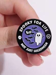 Halloween Badge, Ghost Theme Design. Suitable For Halloween Theme Party, Halloween Gift, Souvenir, Gift For Friends, Backpack Decoration And Holiday Accessories. - One Size Fits All - View 2