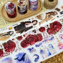 2m/Roll Laser Colorful Ink Design PET Stickers Decorative Golden Foil Transparent Tape For Scrapbooking Journal Aesthetic StationeryLoop:100cm - 2M - View 1