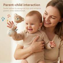 2Pcs Baby Sensory Toy Set Bee Teething Rattle Bear Goose Crinkle Security Lovey Blanket Soft Plush Infant Teether Toy For Newborn Shower Gift - Multicolor - View 8