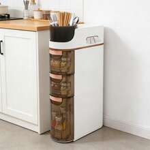 3-Tier Slim Bathroom Storage Cabinet Storage Cabinet Bathroom Storage Cabinet With Drawers For Small Spaces - Multicolor - View 5