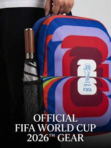 FIFA Mochila estampada nueva 2026, ligera y elegante, multifuncional y fácil de llevar, mochila de material suave casual - Azul - Ver 2