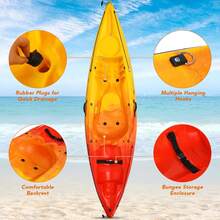 Sit-On-Top Kayak, 10.2ft Portable Recreational Kayak - Default Title - View 9