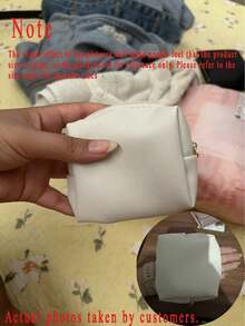 小型化妝包 唇膏拉鍊收納袋 旅行盥洗包 零錢包 化妝品收納盒 防水旅行盥洗收納袋 - 白色 - 查看 9