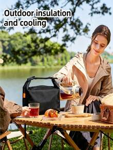 Large Capacity Insulated Cooler Bag - Portable Aluminum Foil Insulation, 2026 New Model, Essential For Outdoor Travel And Camping | With Zipper Closure (Non-Food Contact) - Multicolor - View 2