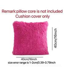 Plain Plush Cushion Cover Without Filler - Pink - View 3