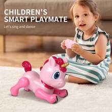 Pink Electric Unicorn + 500mAh Lithium Battery + Forward + Forward Handstand + Backward Handstand + Lie Down + Singing + Dancing + Programming - Pink - View 2