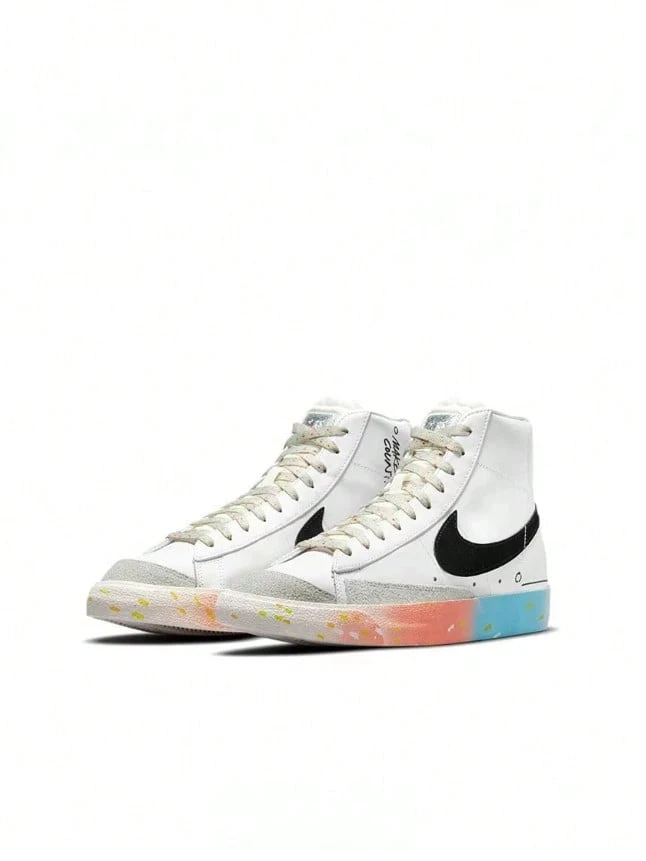 Nike Blazer Mid Graffiti Trailblazer Men's Casual Shoes - White/Multicolor - View 1