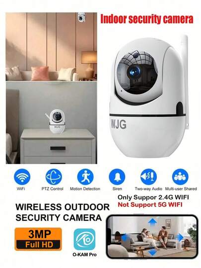 WJG Baby Monitor, 1290P HD Video Baby Monitor With Camera And Audio, 2.4GHz Camera With Night Vision, Baby And Pet Motion Detection, Cloud Storage