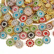 100 piezas de cristales de imitación con forma de girasol, cristales de imitación de vidrio aptos para manualidades y ropa - diamantes de imitación de girasol - Ver 6