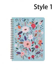 1pc Aesthetic Spiral Notebook, Cute Thick Inner Pages Diary, Unique Floral Design, Lined A5 Spiral Notebook, Suitable For School/University/Office, Perfect Gift Choice, Birthday, Back To School Season Gift - Multicolor - View 12