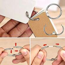 Silver Metal Loose-Leaf Rings, Replaceable Loose-Leaf Ring Accessories, Detachable And Openable Binding Rings, Suitable For Student Notebooks, Scrapbooks, Photo Albums, Index Cards, Office Document Organization And DIY Stationery,Card Holder - Silver - View 3
