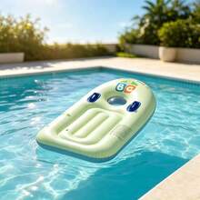 1pc Fresh Macaron Color Inflatable Floating Mat, Thickened Anti-Flip Inflatable Surfboard With Dual Handles, Thickened PVC Pool Water Play Float Board - Multicolor - View 7