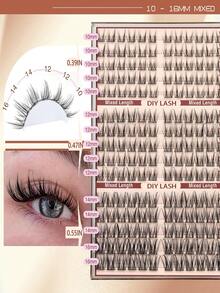 180pcs Wispy Cluster Natural Eyelash Clusters 10-16mm Salon Effect Fairy DIY Individual Eyelash Extension Spiky Lashes - C - View 2