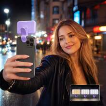 No 015062149-0001 1pc Adjustable 3-Color Selfie Ring Light, Suitable For Phone, Camera, Video Conferencing, Live Streaming, Laptop, Makeup And Selfie, With Clip, Portable Mini LED Light, USB Rechargeable, Phone Fill Light Mini Portable Pocket Light Selfie Timer Handheld RGB Photography Fill Light Beauty Shooting Influencer Live Streaming Light - Fill Light - View 9