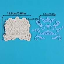 1 buah Cetakan Silikon Tanah Liat Dekoratif Pola Relief Eropa Retro, Cetakan Silikon untuk Membuat Aksesori Dekoratif DIY, Cocok untuk Kreasi Artistik Buatan Tangan, Dekorasi Tanah Liat Tetes Resin, Mudah Dilepas dari Cetakan, Cetakan Silikon yang Dapat Digunakan Kembali. - Krem - View 7