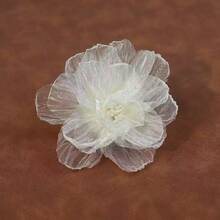 2pcs/1pc /Set Fashion Organza Chiffon Flower Hair Clips, Suitable For Outing, Vacation, Girlfriend, Family Use - Beige - View 4
