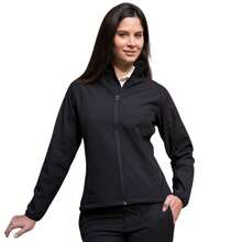 Result Womens/Ladies Core Printable Full Front Zip Softshell Jacket - Black / Black - View 2