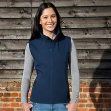 Result Core Womens/Ladies Printable Full Zip Softshell Bodywarmer - Navy - View 2