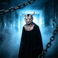 Adult Horror Demon Mask, Realistic Full Head & Neck Latex Monster Mask, Halloween Cosplay Costume Party Haunted House Prop Scary Mask - Multiple Styles - View 3
